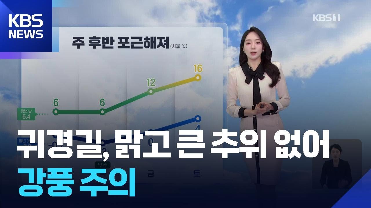 [날씨] 귀경길, 맑고 큰 추위 없어…강풍 주의 / KBS  2026.02.18.