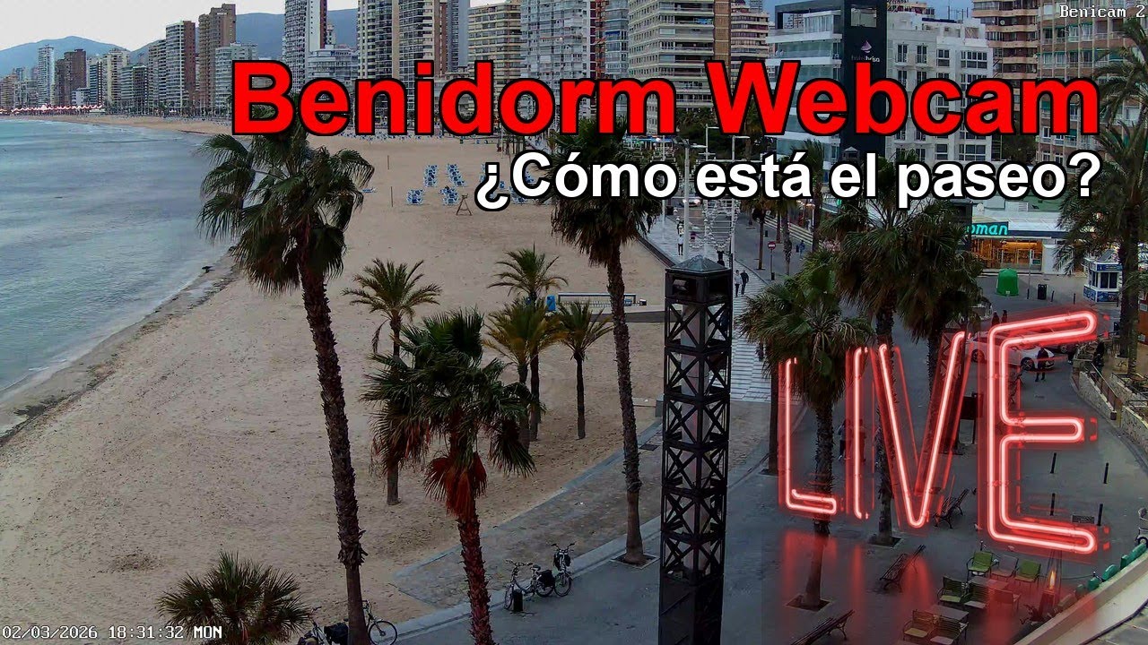 BENIDORM WEBCAM EN DIRECTO 🇪🇸 🔴 LIVE: Resort - Playa y Palmeras AHORA ☀️🌊 🇪🇸 CÁMARA 2