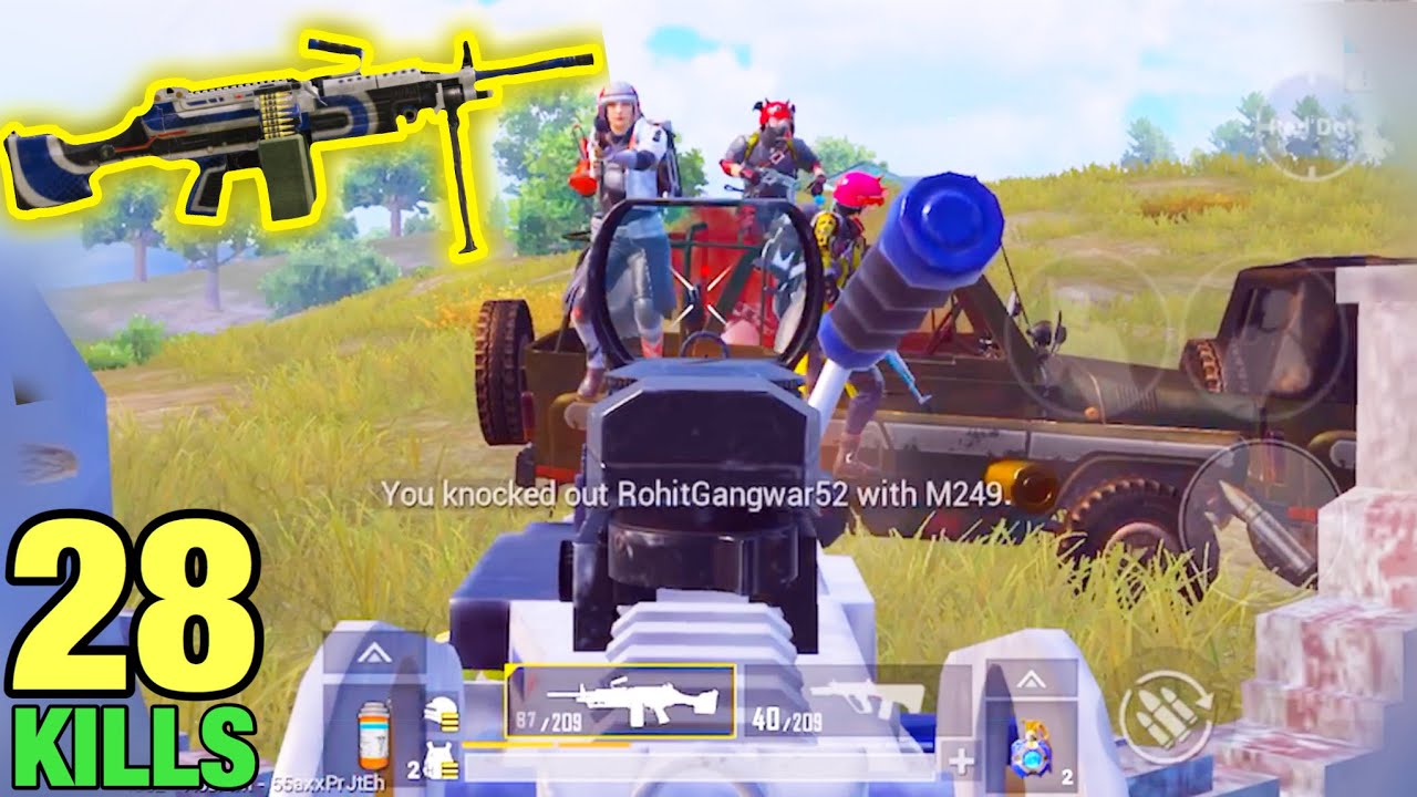 POWER OF M249 - Kill 4 Enemies in 3 Second | PUBG MOBILE TACAZ