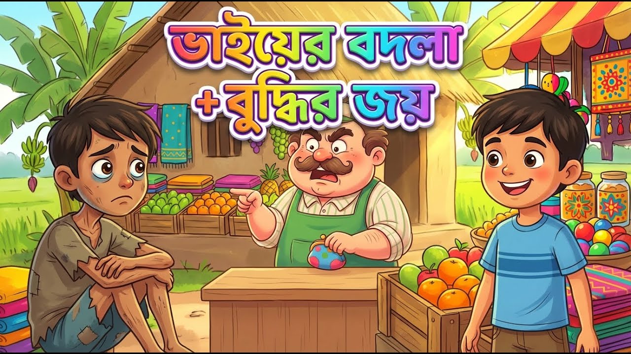 ভাইয়ের বদলা | বুদ্ধির জয় | রঙিন কার্টুন বাংলা গল্প | Kids Moral Story #banglacartoon #animation
