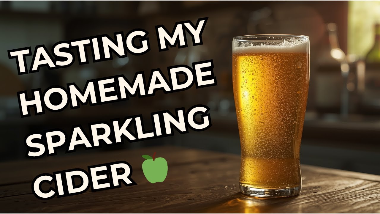Tasting My Homemade Sparkling Cider 🍎  First Carbonated Batch!