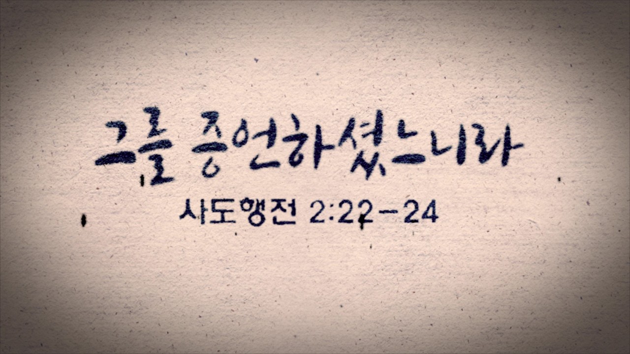 주일설교 I 사도행전 2:22-24 I 그를 증언하셨느니라 I 김양곤 목사 I 2026.02.22
