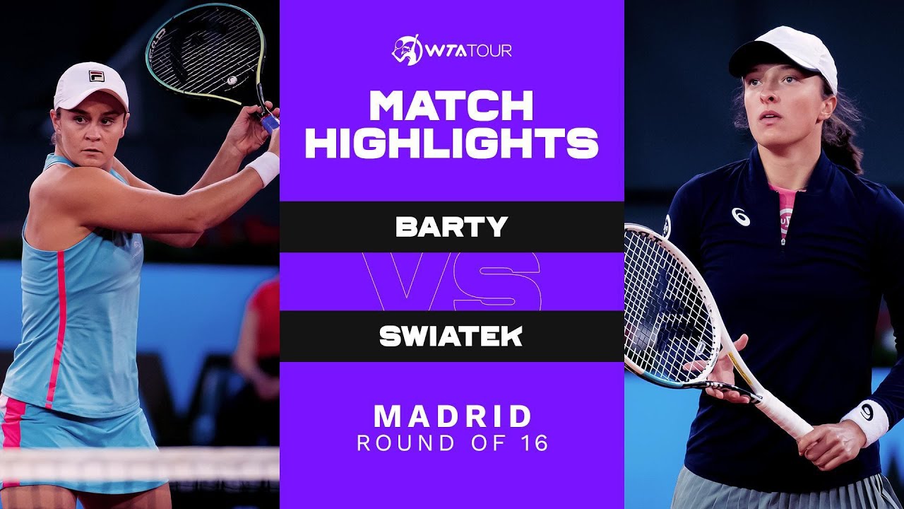 Ashleigh Barty vs. Iga Swiatek | 2021 Madrid Round of 16 | WTA Match Highlights