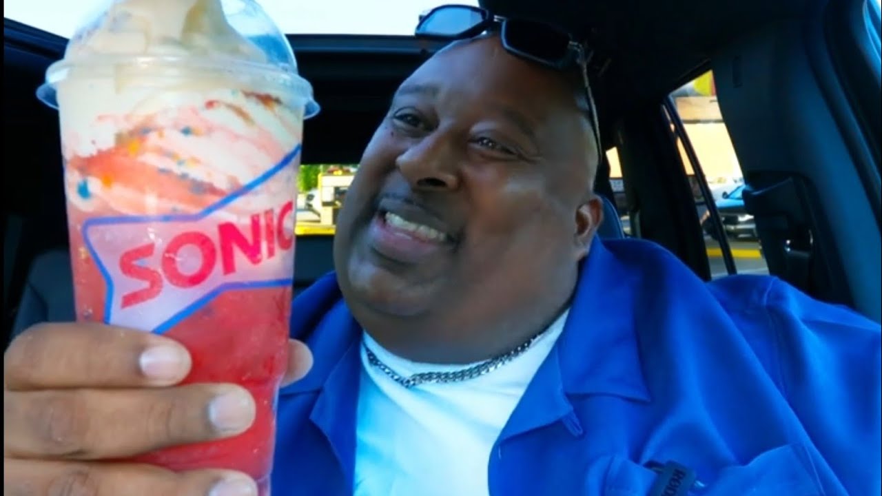 Large Sonic Sour Patch Kids Slush Float Sipped Fast Thru a Huge Straw!