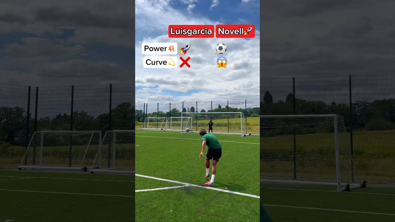 INSANE Power Vs Curve Challenge 😱 #football #soccer #footballshorts #soccershorts