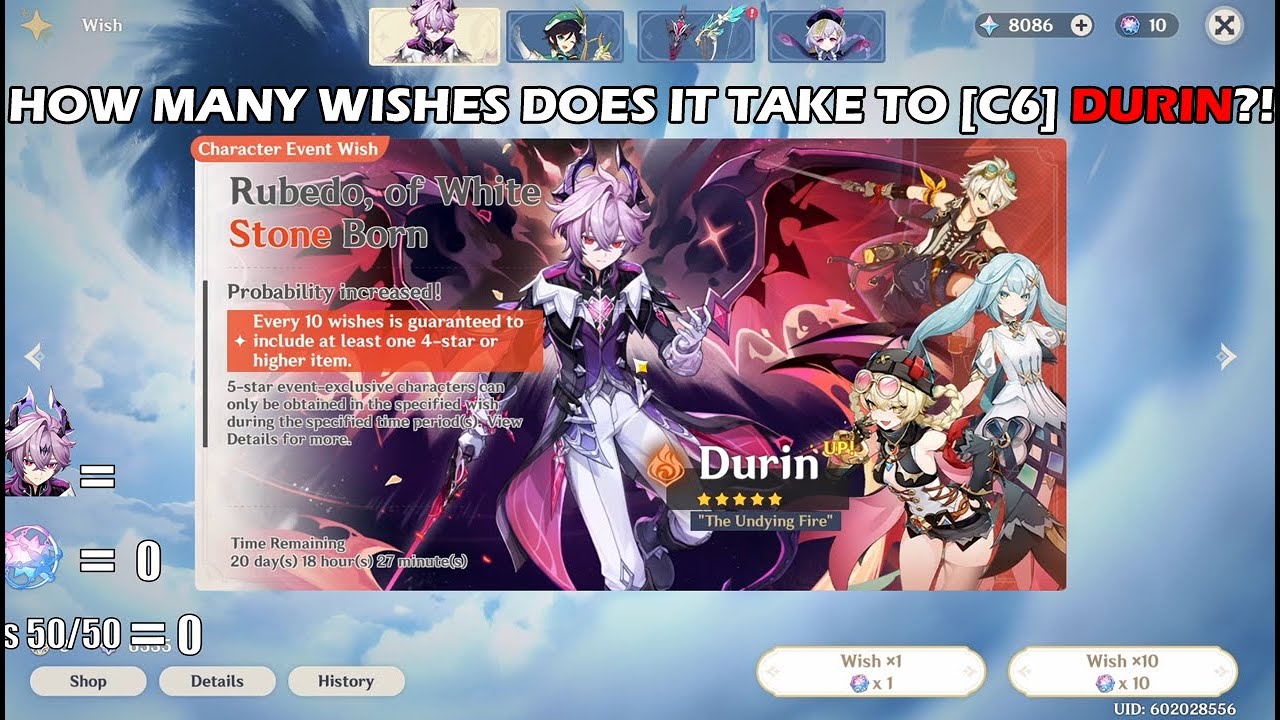 HOW MANY WISHES IT TAKE TO [C6] DURIN?! | GENSHIN IMPACT