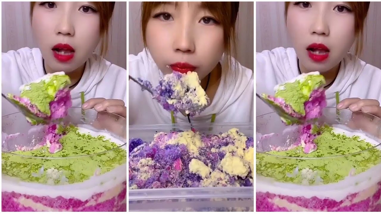ASMR ICE EATING | MATCHA &  MILK POWDER | RELAX VIDEO