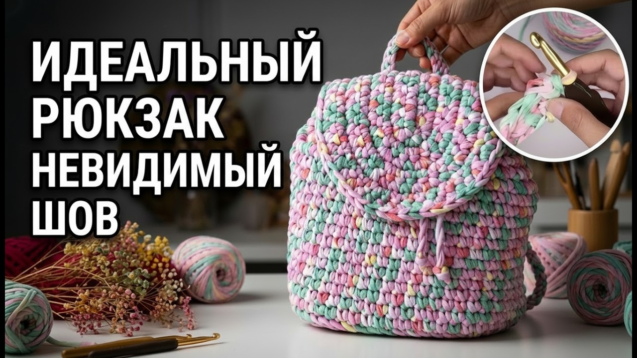 Идеальный Рюкзачок от А до Я!!! Вязание крючком из трикотажной пряжи