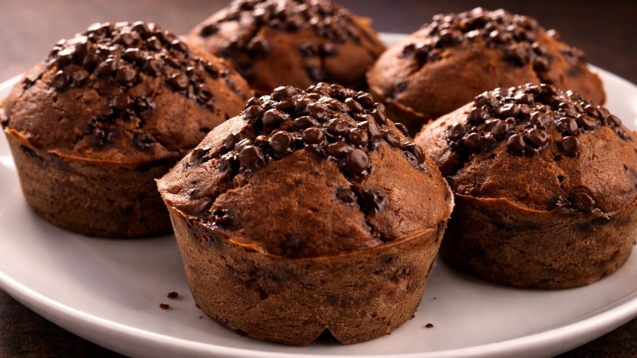 These Banana Chocolate Muffins Are Healthy and Low Calorie! Perfect desert for Weight Loss!