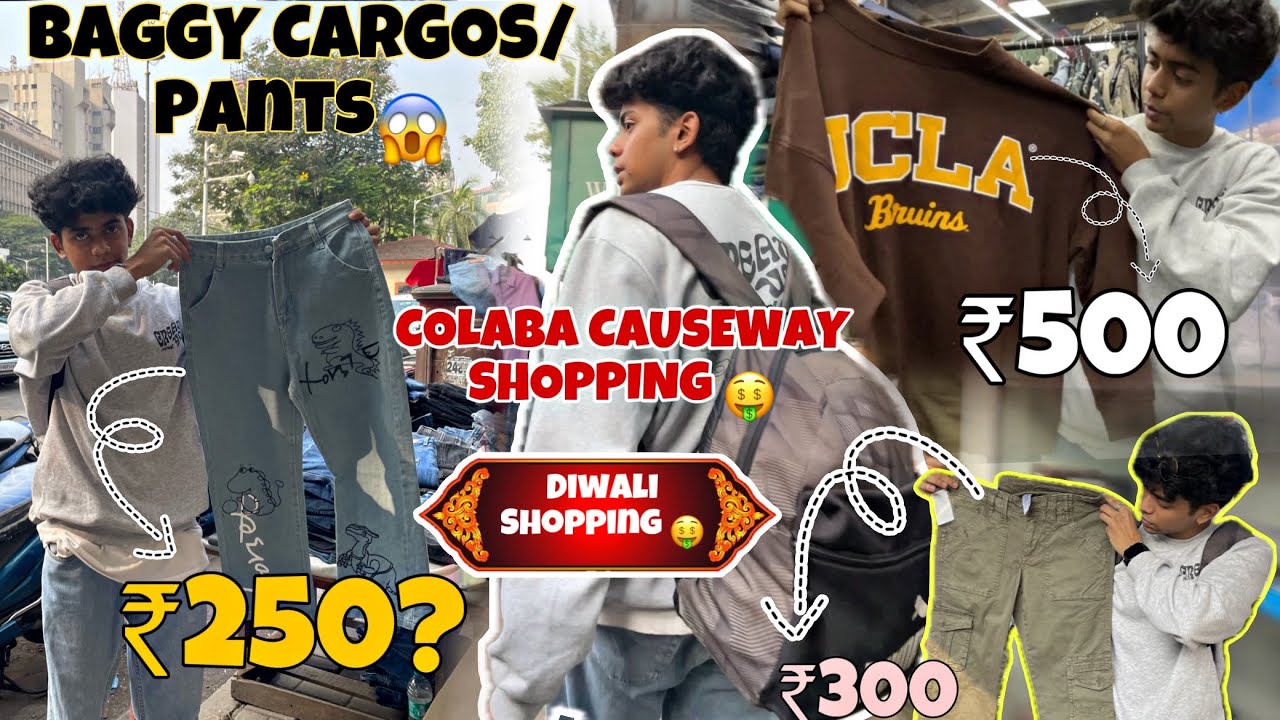 BAGGY CARGOS/ PANTS😱🔥| ONLY AT ₹350| COLABA STREET SHOPPING| DIWALI 2023 🥳