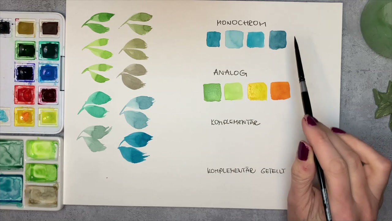 Aquarellfarben mischen für Anfänger / Farben kombinieren / Teil 5
