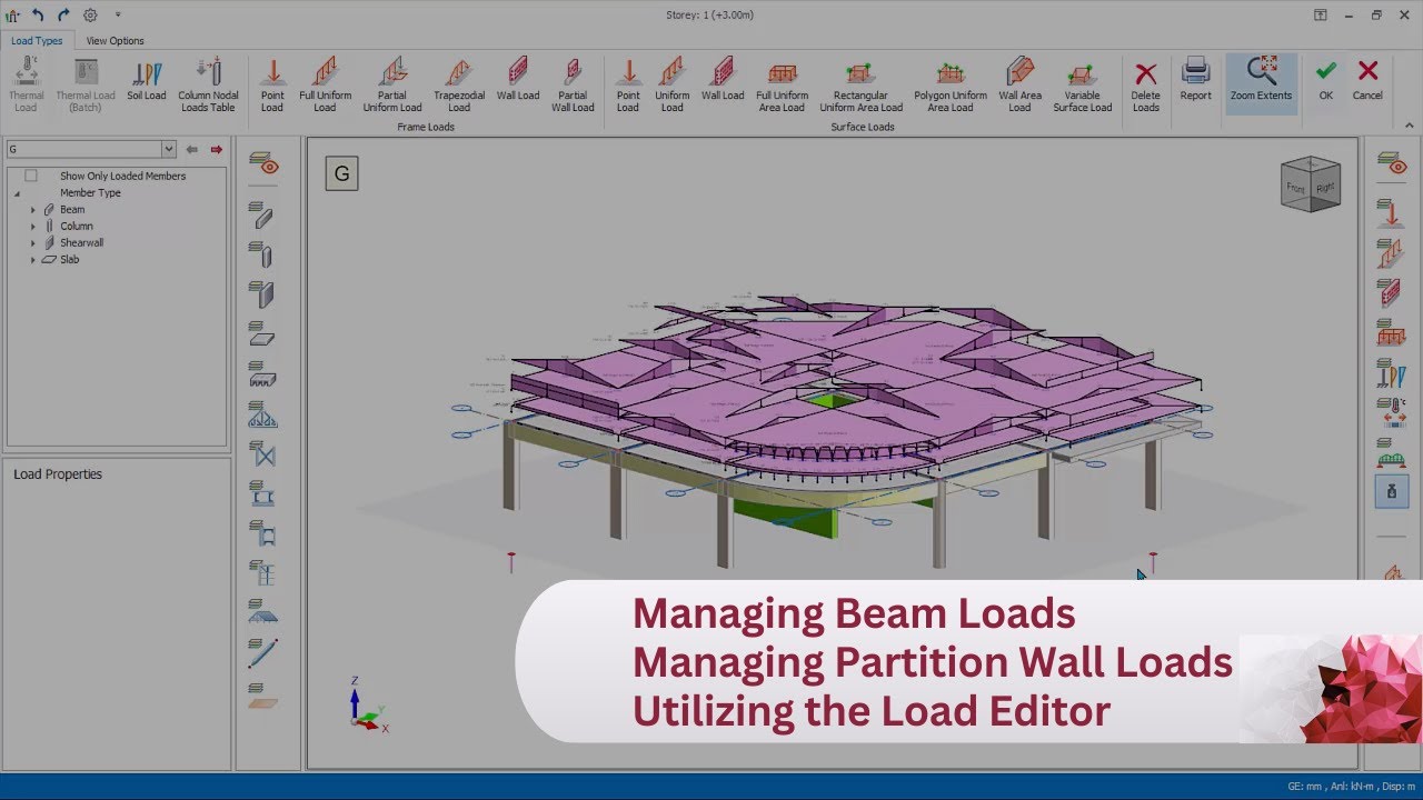 9 Beam Loads, Partition Walls, Load Editor