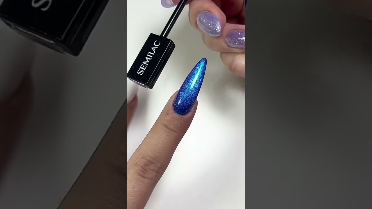 Mani z efektem cat eye 👀💙