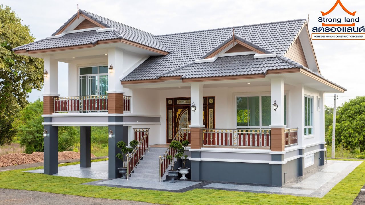 สวยงามร่วมสมัยกับบ้านชั้นครึ่งสไตล์ไทยประยุกต์ตัวบ้านยกพื้นสูงหลังคาทรงจั่วแบบไทย2 ห้องนอน 2 ห้องน้ำ