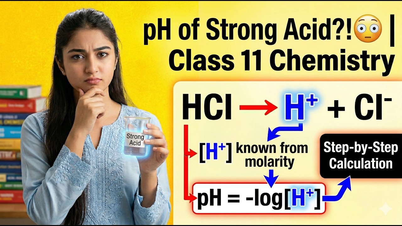 Ch#9 Sample Problem 9.1 | pH Calculation of Strong Acid | class 11 Chemistry