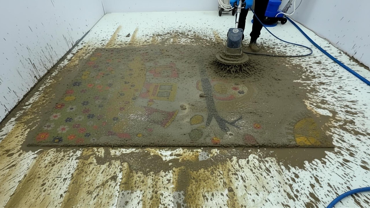 Unbelievable dirty floral carpet cleaning satisfying rug cleaning ASMR