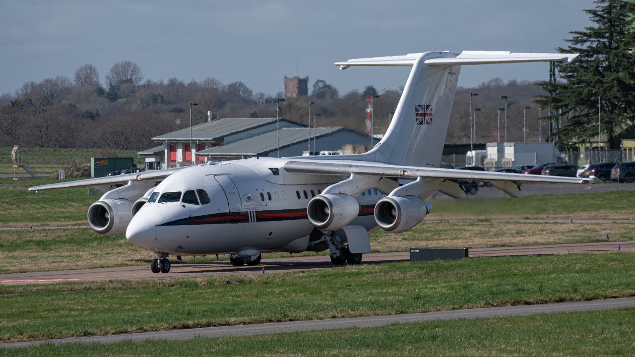 ✈ 4K The Last RAF BAe 146 Flight | ZE700 Northolt Departure + Water Canon