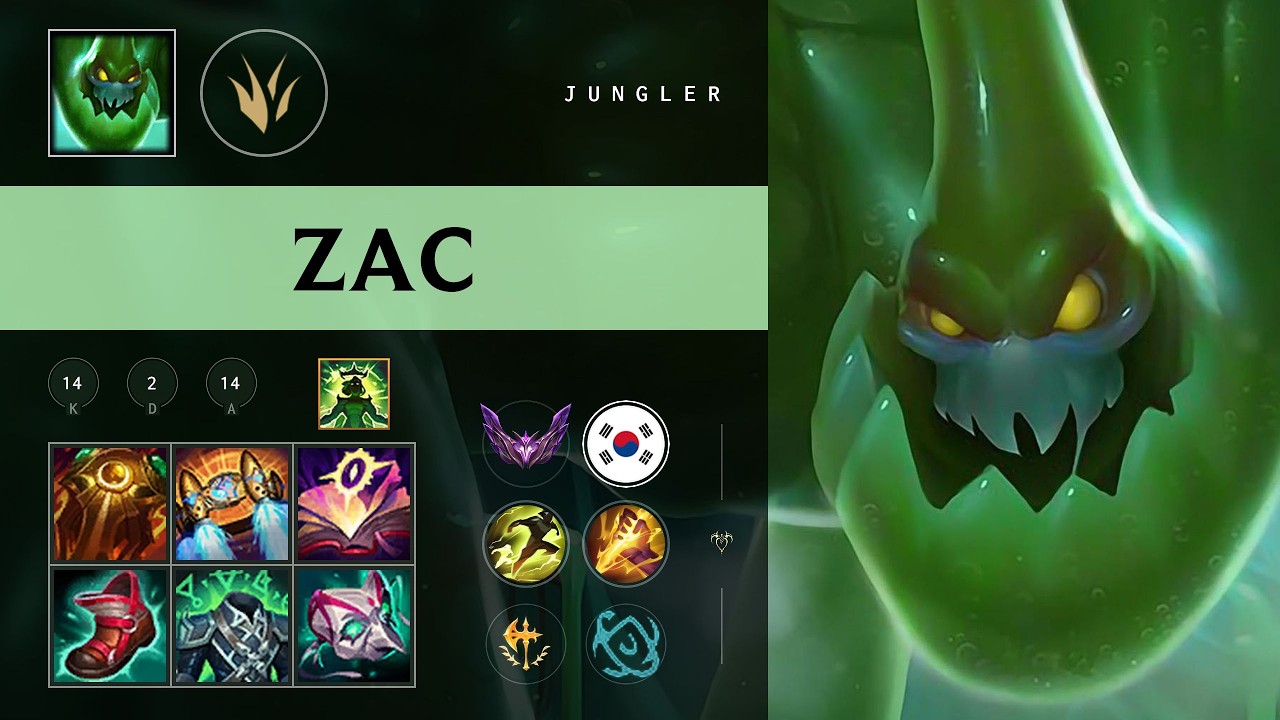 Zac Jungle vs Lillia - KR Master Patch 26.09