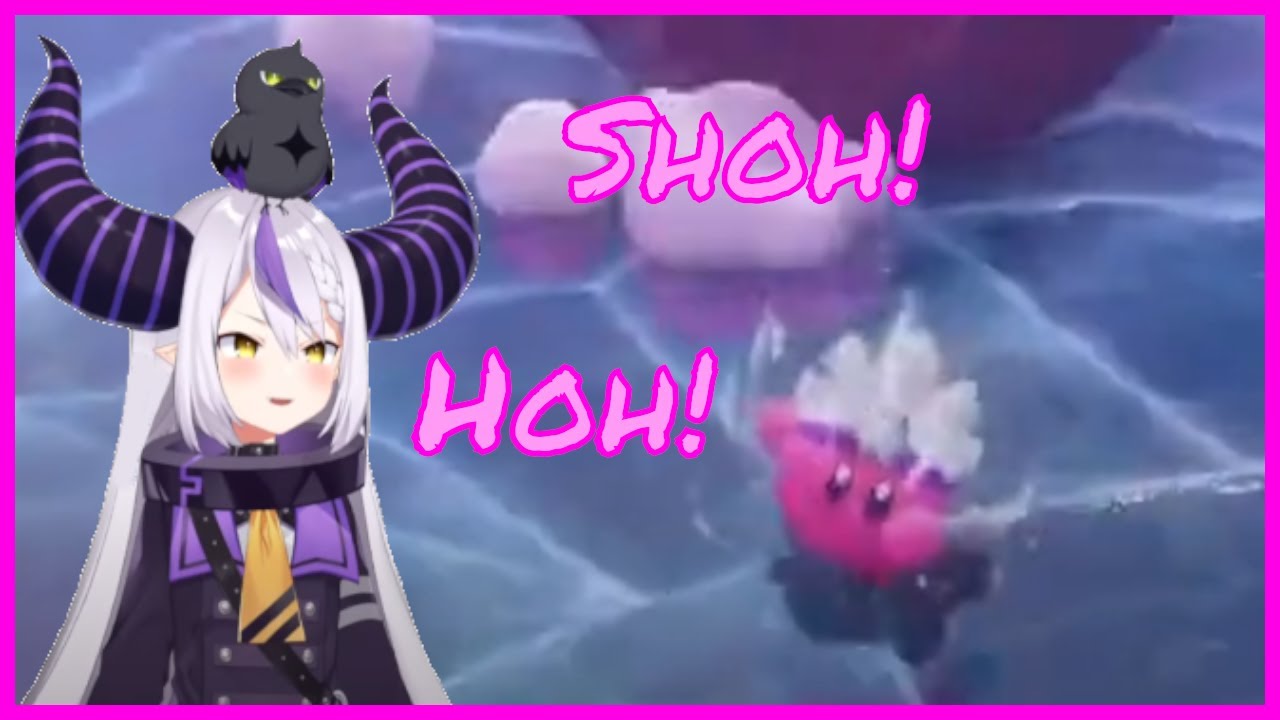 Cute Laplus noises intensify when she goes ice skating with Kirby [Hololive]