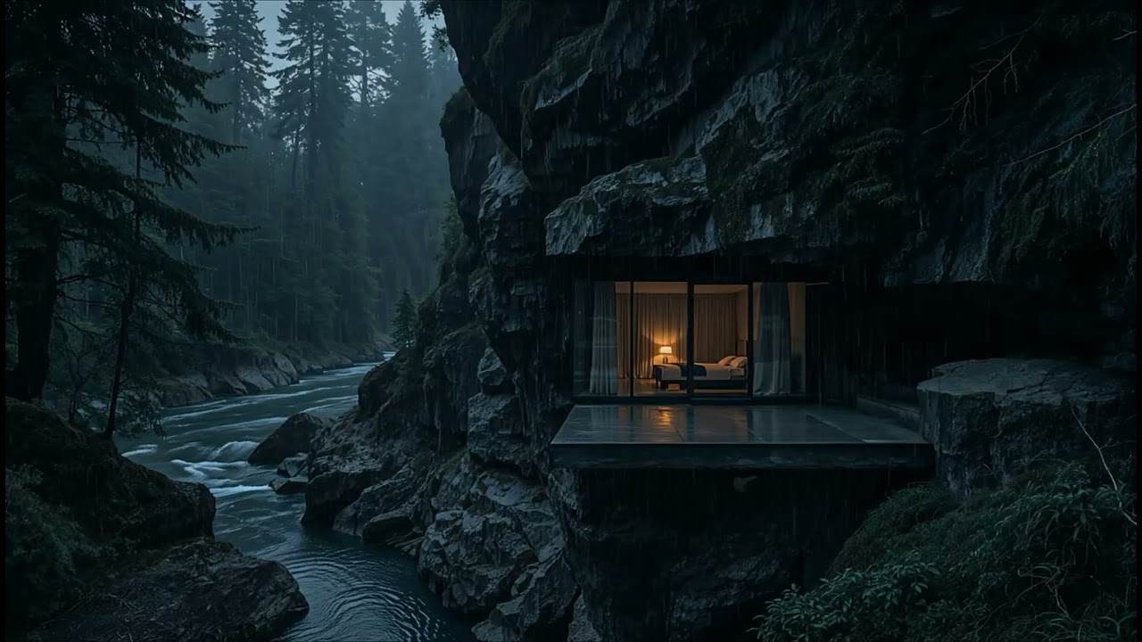 Forest River Rain for Deep Sleep – Cozy Night Ambience | No Thunder