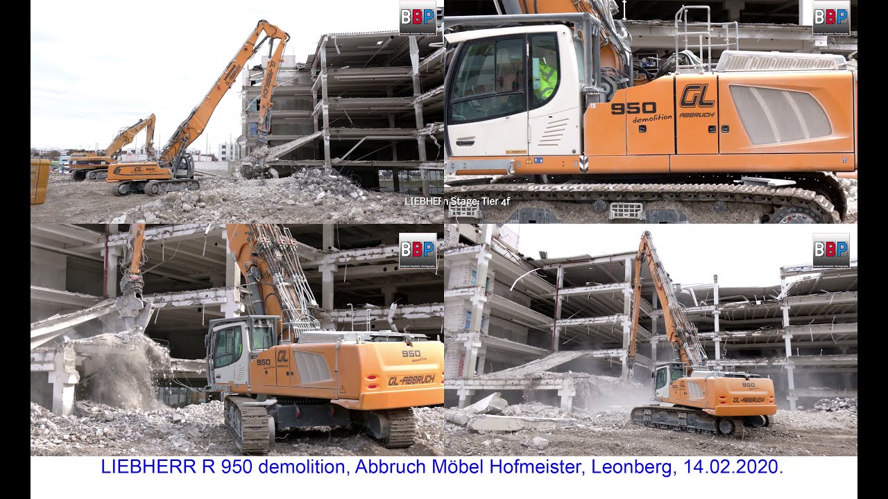 LIEBHERR R 950 demolition @ Work, Abbruch Hofmeister Leonberg, Germany, 14.02.2020.