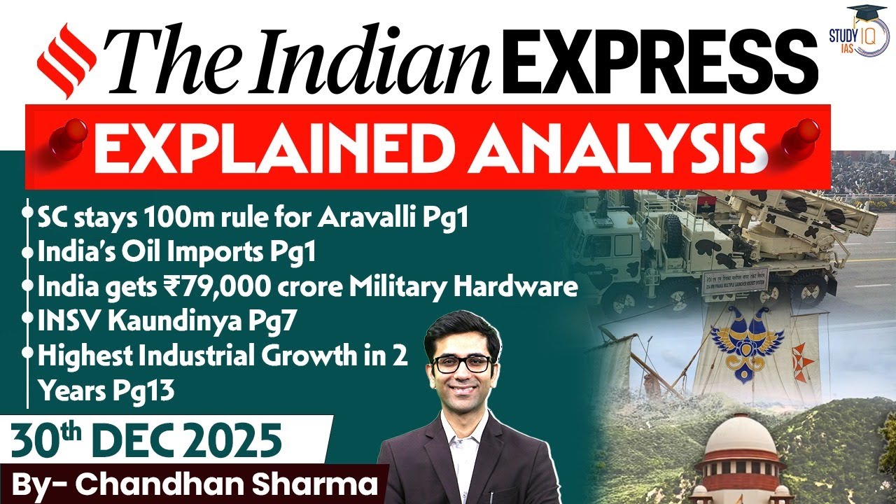 Indian Express Analysis | 30th December 2025 | The Indian Express Newspaper Analysis
