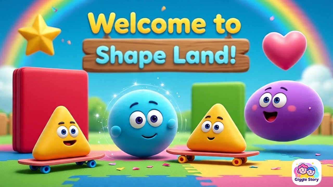 Learn Shapes for Kids 🔺🔵 | Fun 3D Cartoon Animation for Toddlers & Preschoolers | Shape Names
