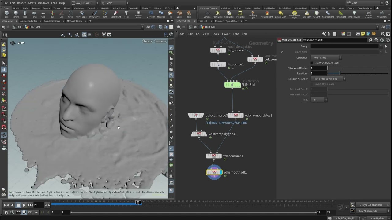 Dissolving/melting geometry with rigid bodies in SideFX Houdini - Part 2 of 2