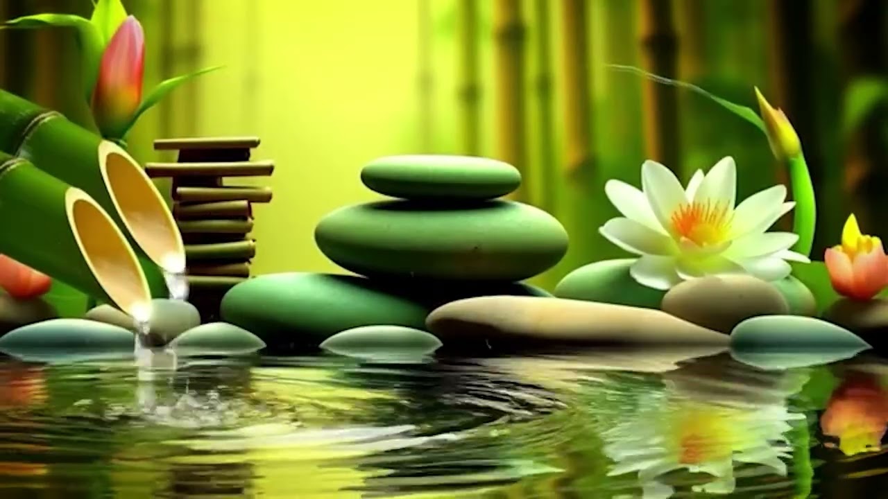 Relaxing Music Relieves Stress, Calm Anxiety & Depression 🌿 Bamboo Water Fountain, Deep Sleep Music