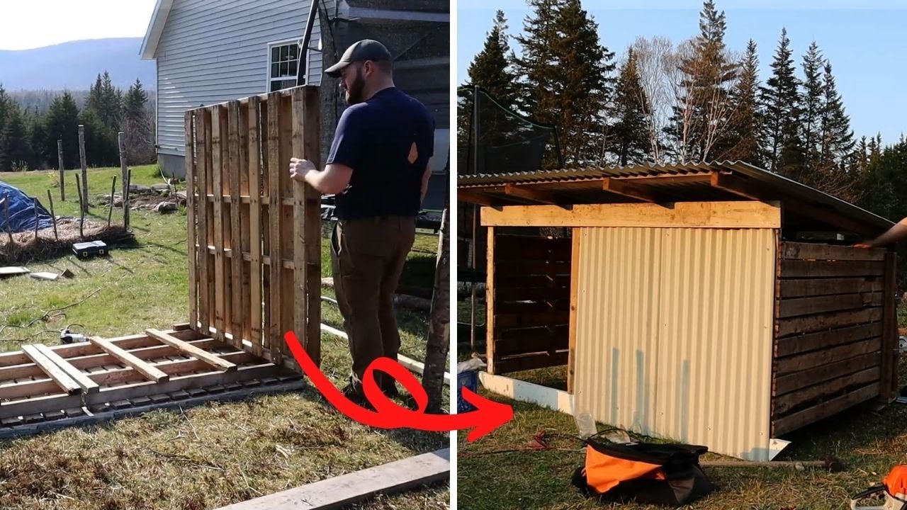 Building a Pig Shelter With Pallets (Vlog)