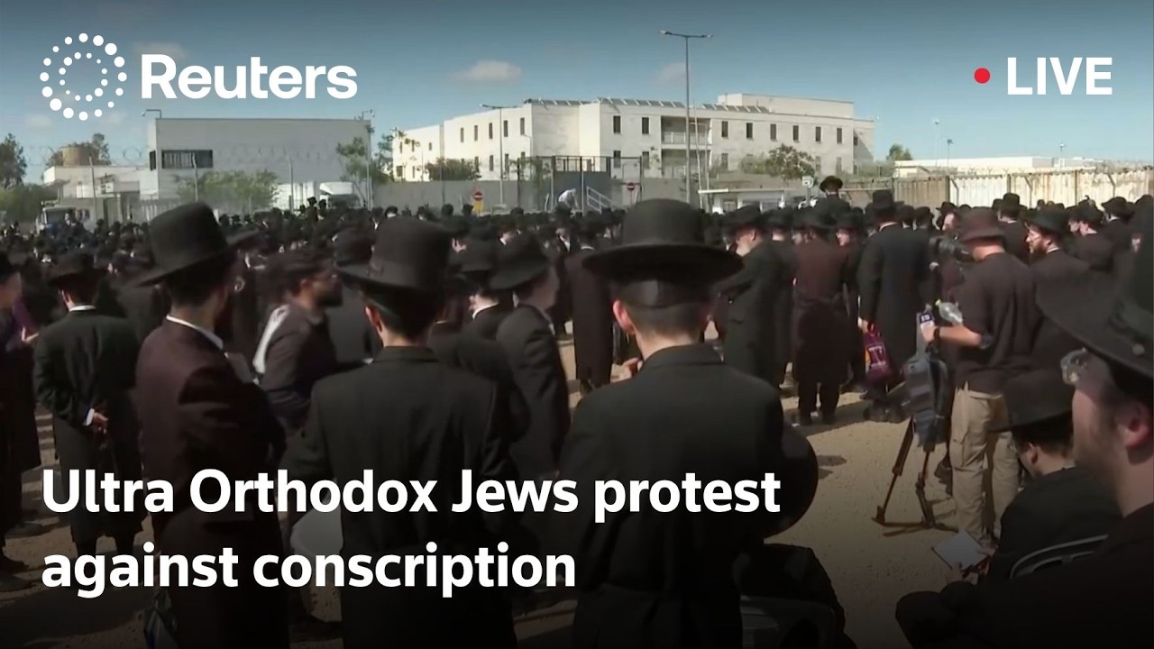 LIVE: Ultra Orthodox Jews protest outside Israeli military prison