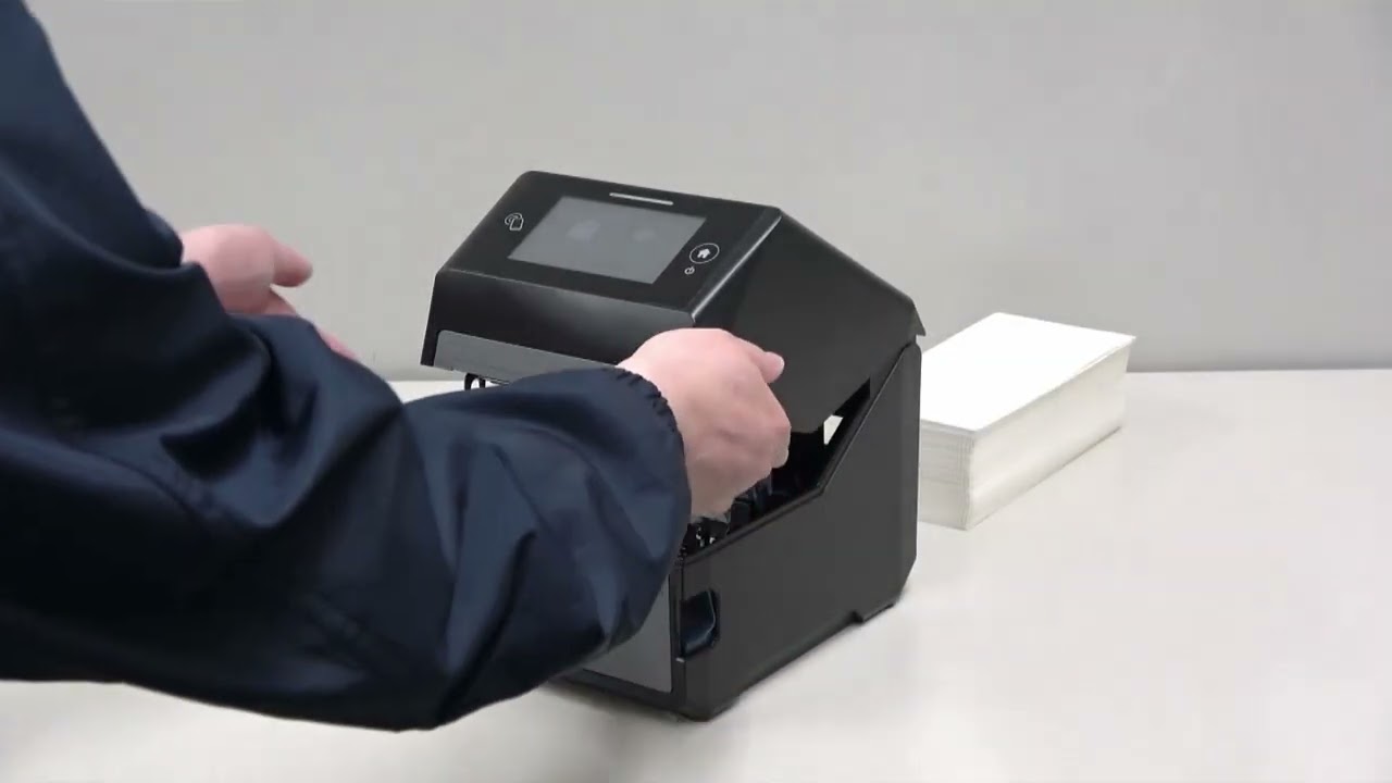 SATO CT4-LX Compact Desktop Printer - How to install fanfold label (Standard)