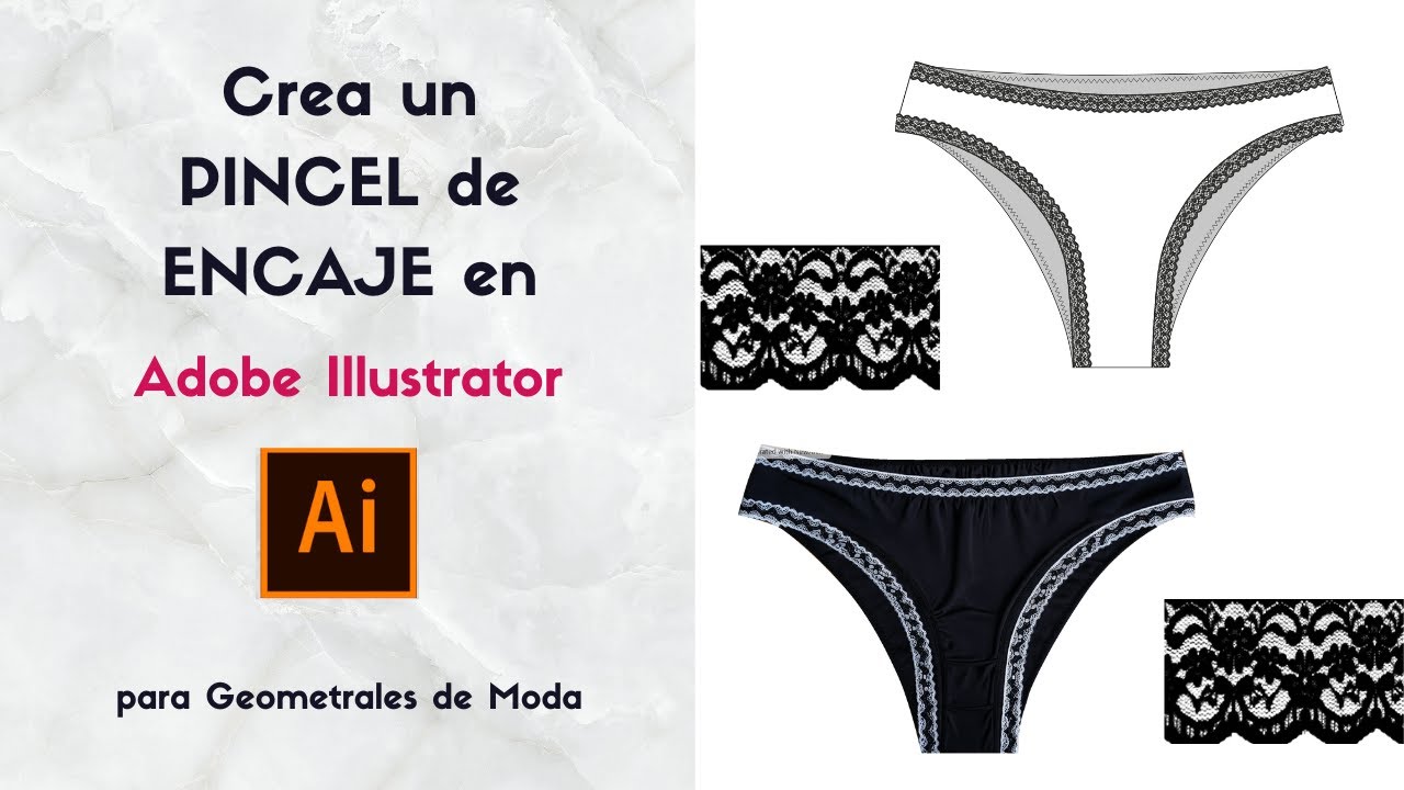 Cómo crear un PINCEL de ENCAJE en Adobe Illustrator para aplicar a un GEOMETRAL de MODA