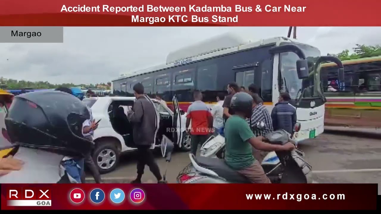 Accident Reported Between Kadamba Bus & Car Near Margao KTC Bus Stand