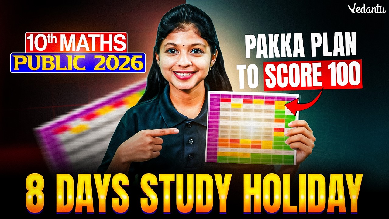 10th Maths Public Exam 8 Days = 8 Chapters = 100 Marks⚡| Study Plan | Shravanee Ma'am