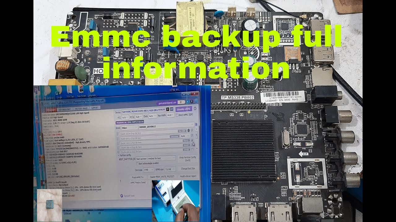 Android smart tv emmc databackup read Through ufi box and rt809h in bangla