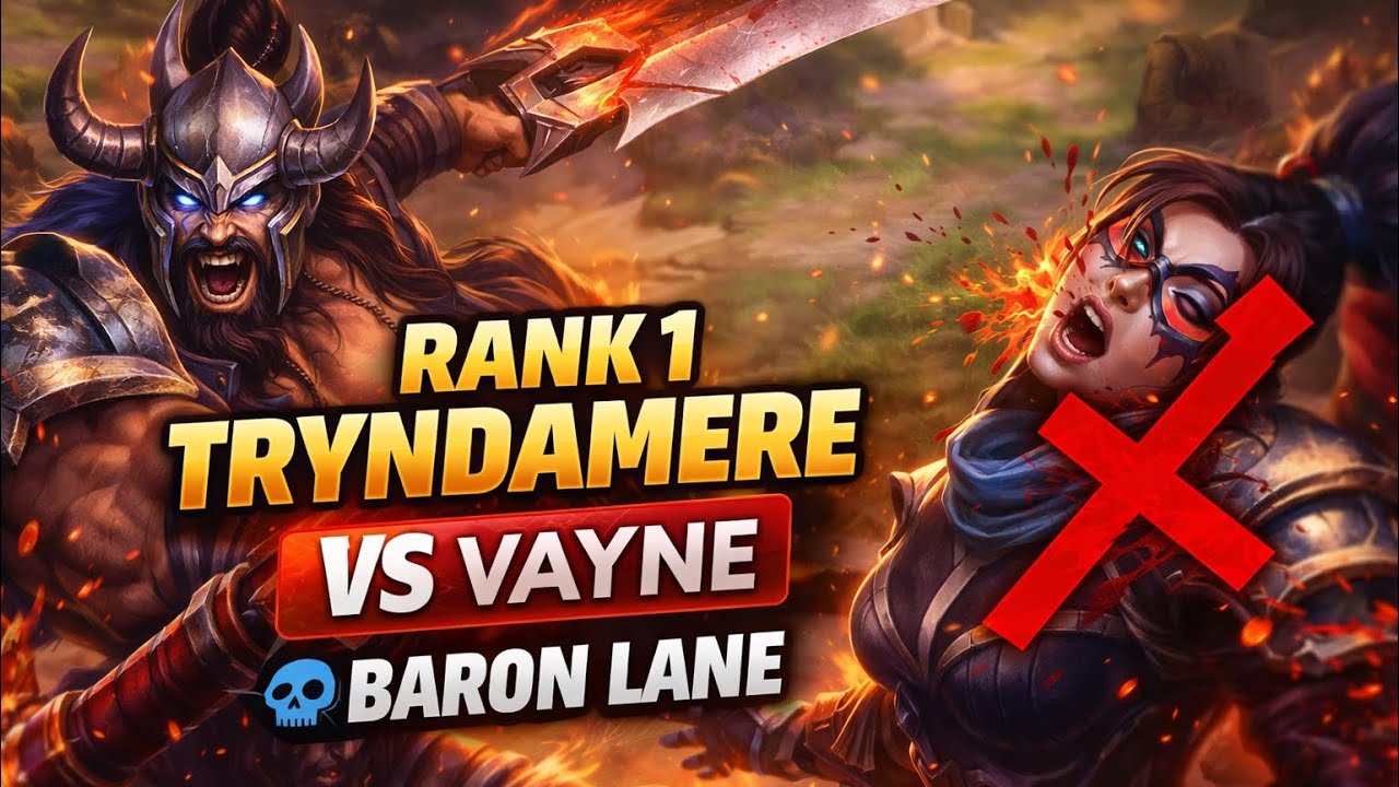 TRYNDAMERE VS NOOB VAYNE IN WILD RIFT  ( CHALLENGER GAMEPLAY )