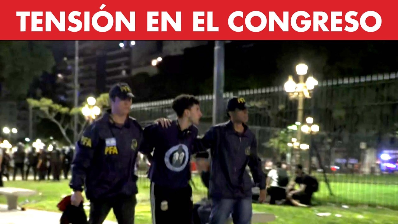 CONGRESO: ASÍ DETUVIERON A LOS MANIFESTANTES QUE PROTESTABAN CONTRA LA REFORMA LABORAL