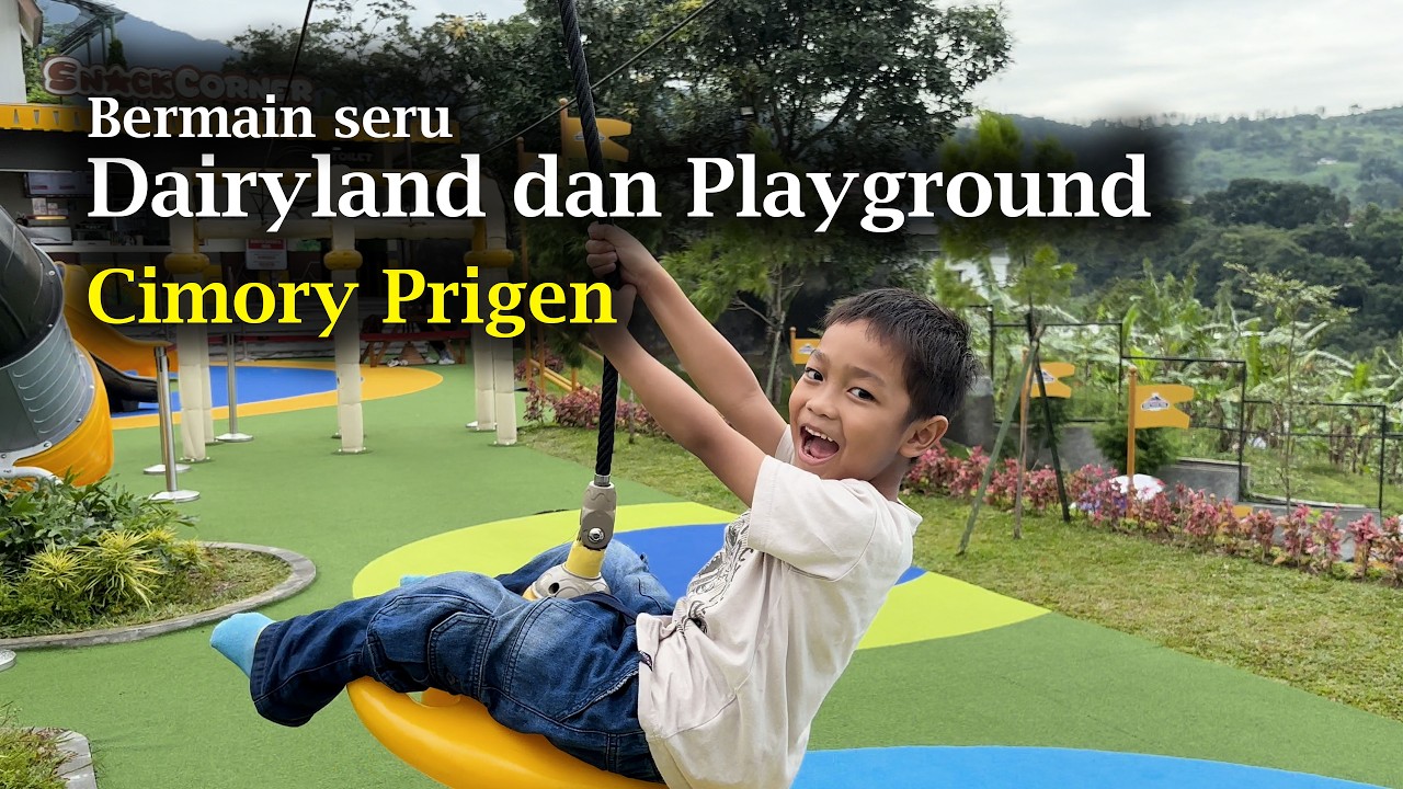 Seru sekali! Melihat hewan di Cimory Prigen Dairyland dan bermain di playground yang luas!