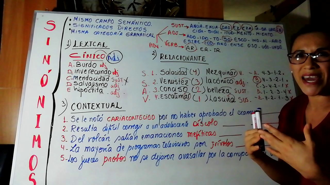 SINÓNIMOS :LEXICALES, CONTEXTUALES Y RELACIONANTES
