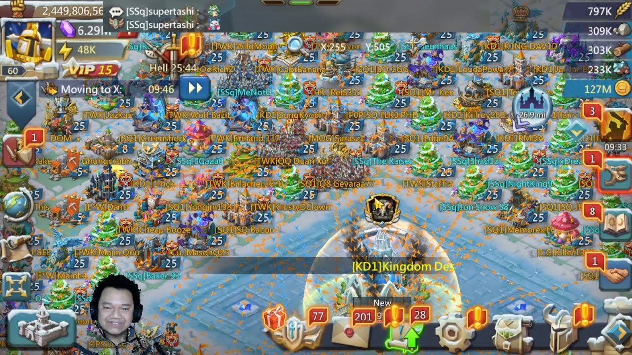 Lords Mobile - K371 War of Wonders | SSq SQ1 KD1 vs Red Chicken Fam & Rent-a-Lead/Fillers