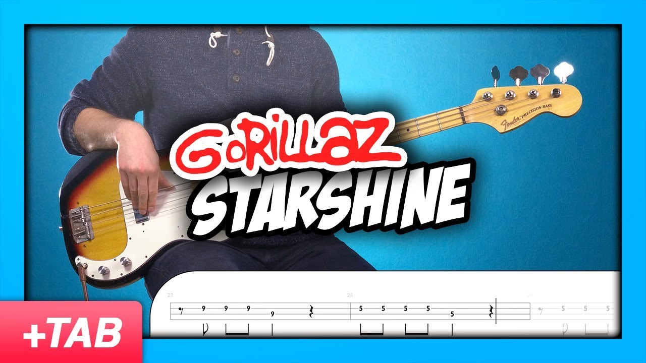 Gorillaz - Starshine | Bass Cover with Play Along Tabs