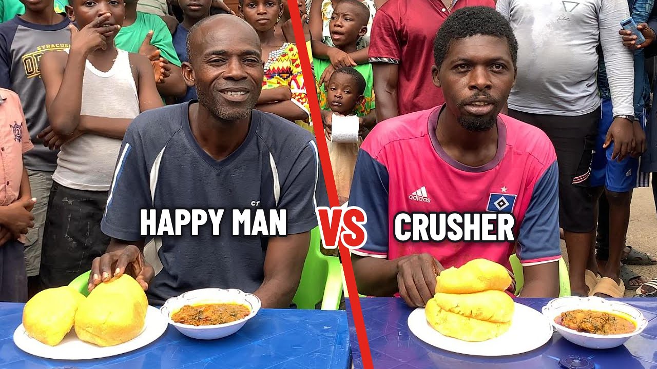 Nigerian Banga Soup & Eba Competition: Happy-Man vs. Crusher