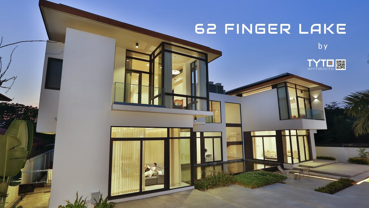 Luxurious lakeside home with large stone decking for a family of five in Yangon