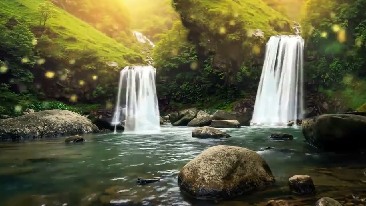 Calming Nature Ambience 🌲 Piano and Water Sound for Peaceful Dreams 💧🎼