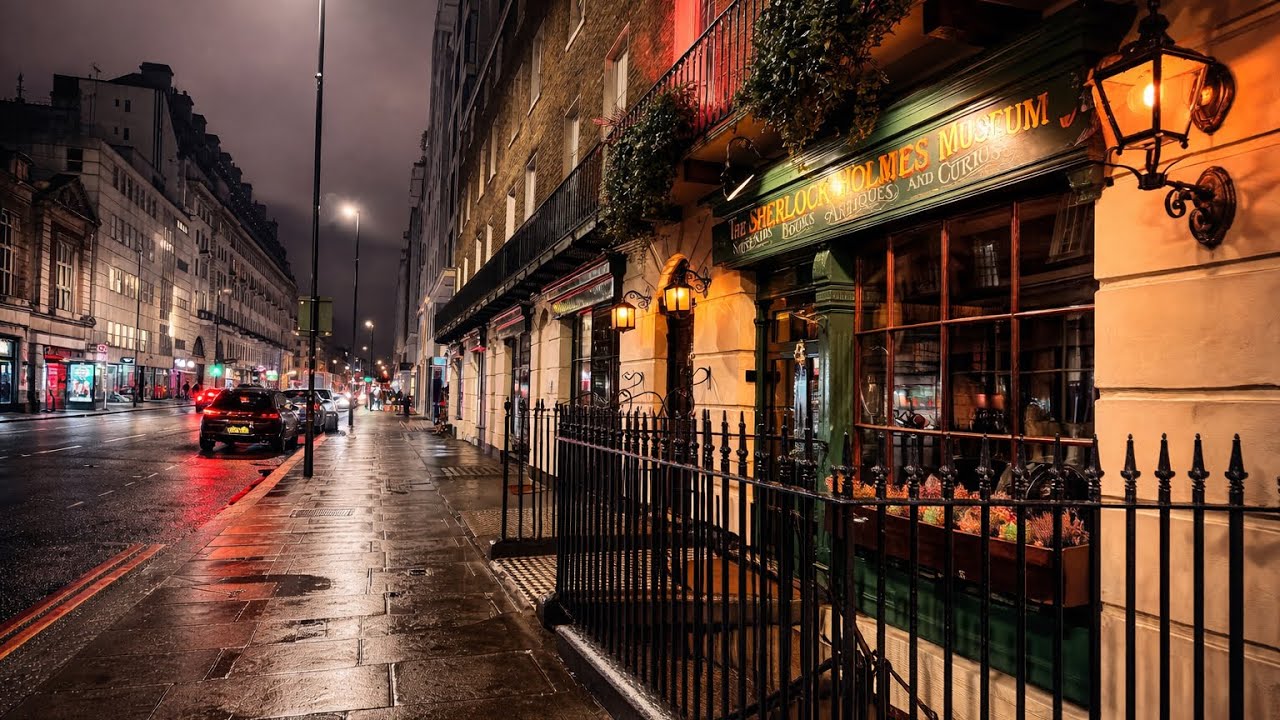 ASMR Cozy Winter Night Walk in London 🌧️✨ | Rainy Saturday Evening on Oxford Street,treadmill walk 