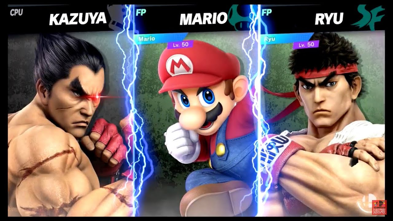 Super Smash Bros Ultimate Amiibo Fights – Kazuya & Co #440 Kazuya vs Mario vs Ryu