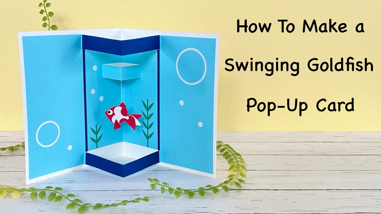 How to make a swinging goldfish Pop-up Card / 金魚が揺れるポップアップカード