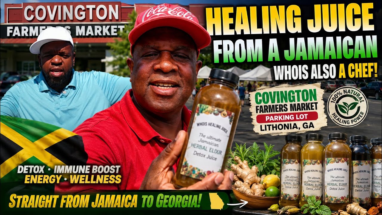 Healing Juice from a Jamaican who is also a Chef Live from the Covington Farmers Market Parking Lot.