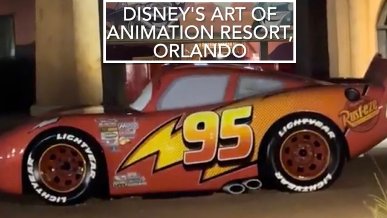 LIGHTNING MCQUEEN PIXAR CARS TOUR DISNEY'S ART OF ANIMATION RESORT FULL TOUR 2026 CAR SHOW